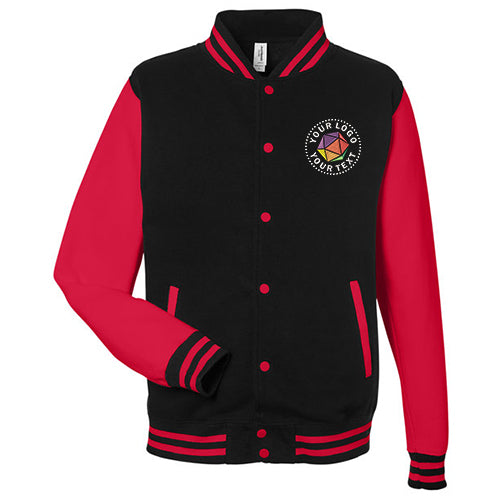Just Hoods By AWDis Custom Embroidered Men's Heavyweight Letterman Jacket - JHA043