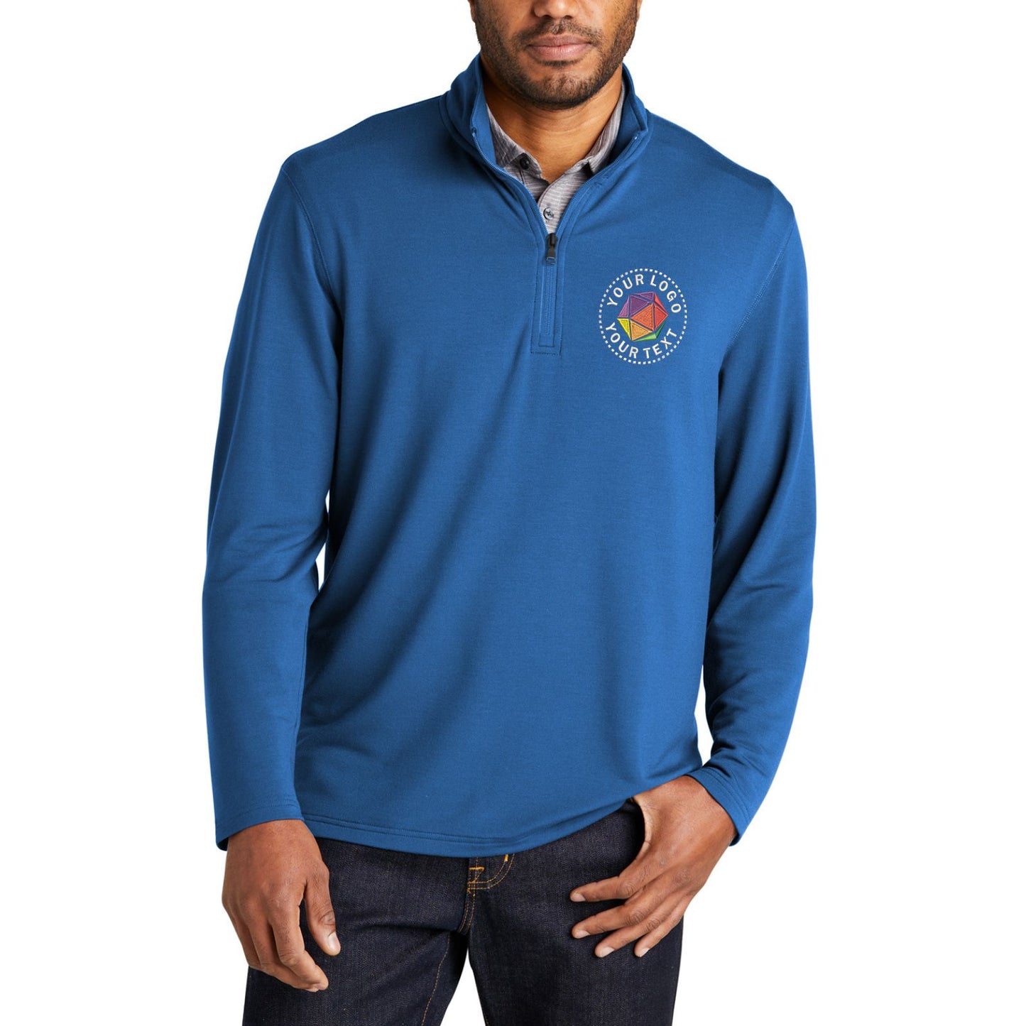 Port Authority® Custom Embroidered Microterry 1/4-Zip Pullover - K825