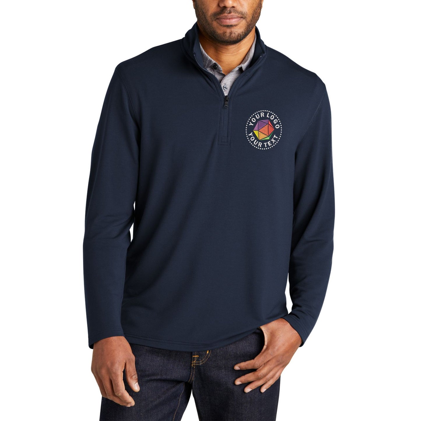 Port Authority® Custom Embroidered Microterry 1/4-Zip Pullover - K825