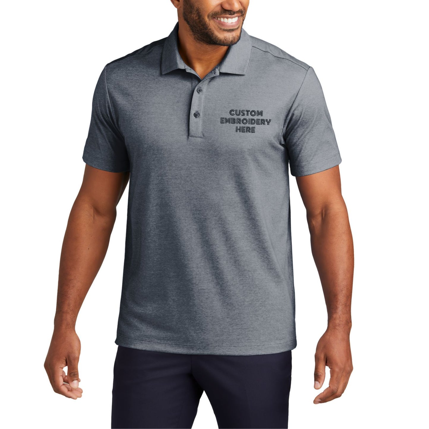 Port Authority® Custom Embroidered Fine Pique Blend Polo - K830