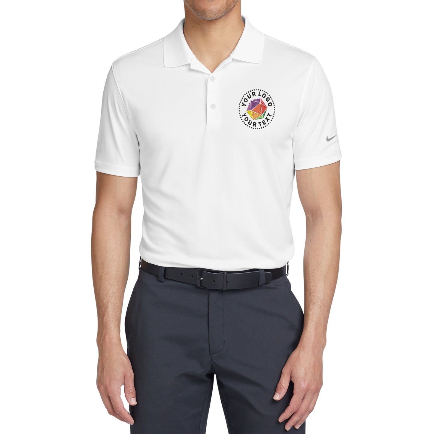 Nike Dri-FIT Custom Embroidered Classic Fit Players Polo with Flat Knit Collar - 838956