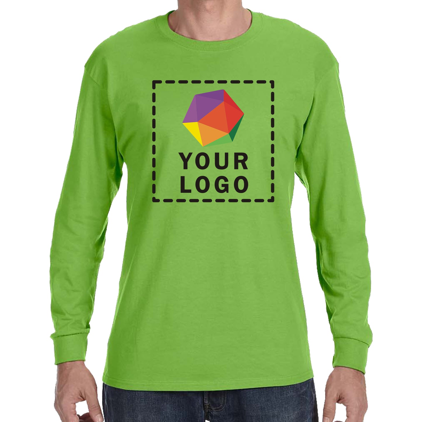 Jerzees® Dri-Power® 50/50 Cotton/Poly Custom Printed Long Sleeve T-Shirt. 29LS