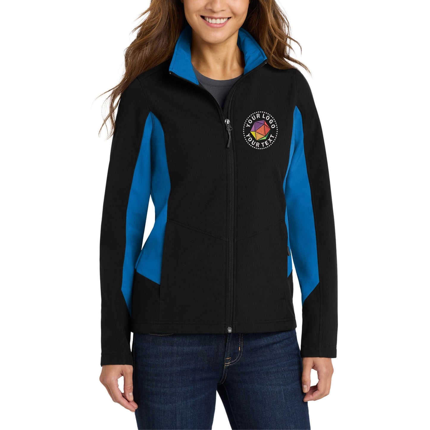 Port Authority® Custom Embroidered Women's Core Colorblock Soft Shell Jacket - L318