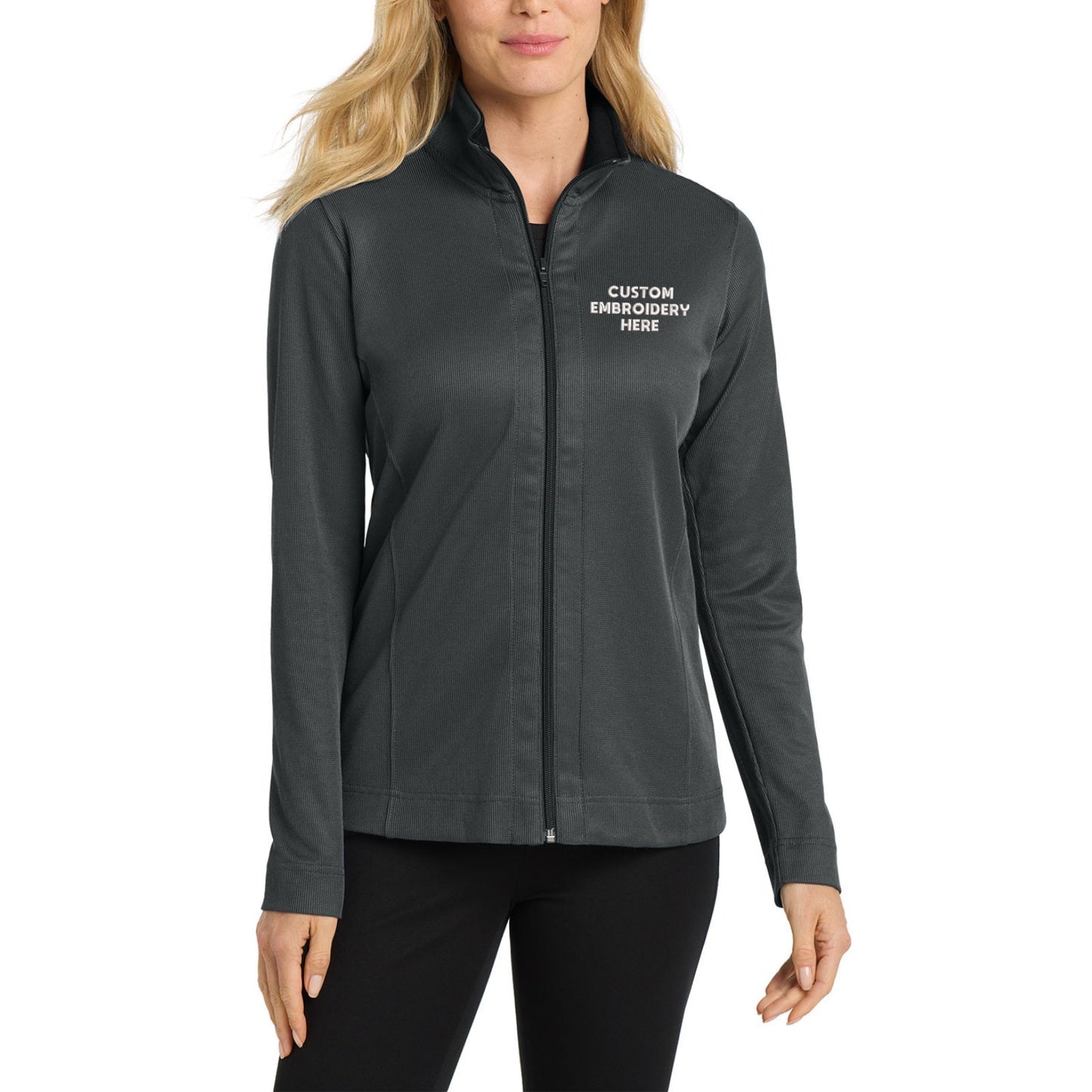 Custom Embroidered Women's Full Zip Jacket: Port Authority Vertical Texture - L805