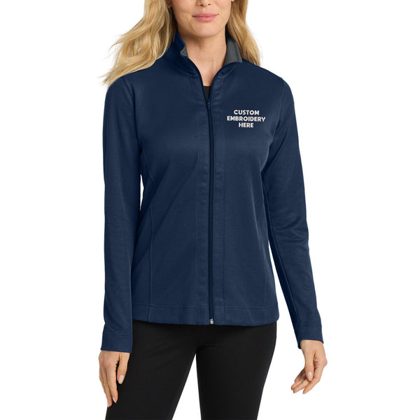 Custom Embroidered Women's Full Zip Jacket: Port Authority Vertical Texture - L805