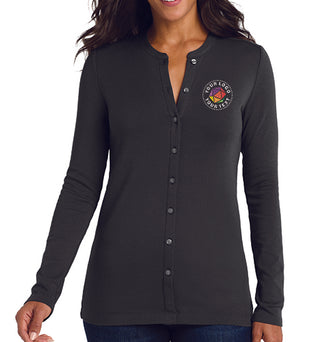 Port Authority® Custom Embroidered Women's Concept Stretch Button-Front Cardigan - LM1008