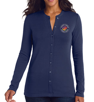 Port Authority® Custom Embroidered Women's Concept Stretch Button-Front Cardigan - LM1008