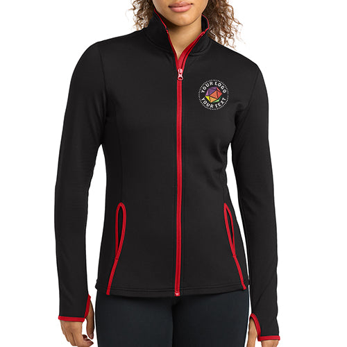Sport-Tek® Custom Embroidered Women's Sport-Wick® Stretch Contrast Full-Zip Jacket - LST853