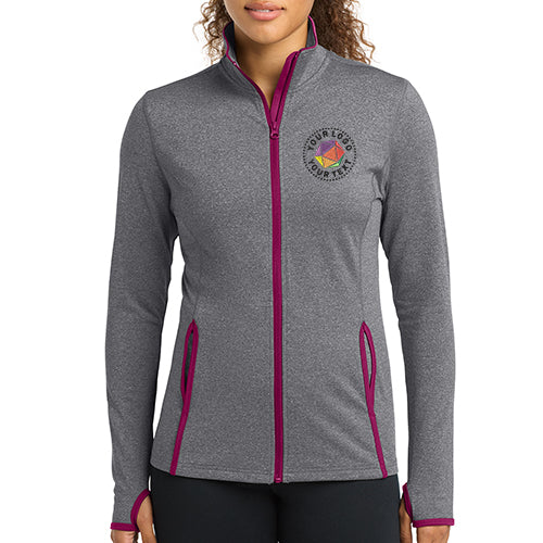Sport-Tek® Custom Embroidered Women's Sport-Wick® Stretch Contrast Full-Zip Jacket - LST853