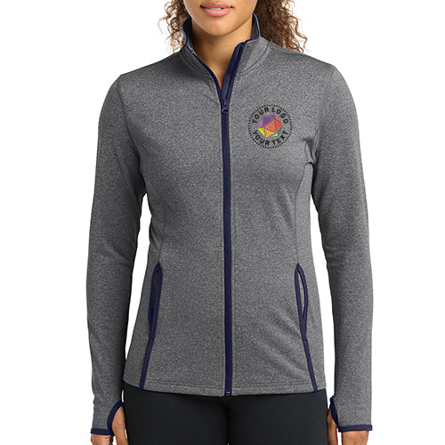 Sport-Tek® Custom Embroidered Women's Sport-Wick® Stretch Contrast Full-Zip Jacket - LST853