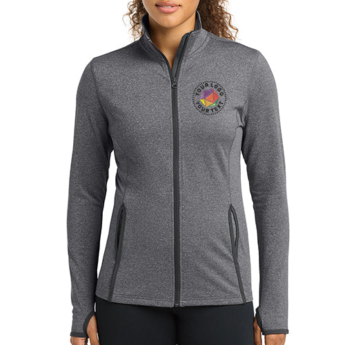 Sport-Tek® Custom Embroidered Women's Sport-Wick® Stretch Contrast Full-Zip Jacket - LST853