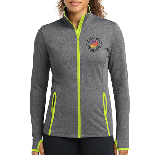 Sport-Tek® Custom Embroidered Women's Sport-Wick® Stretch Contrast Full-Zip Jacket - LST853