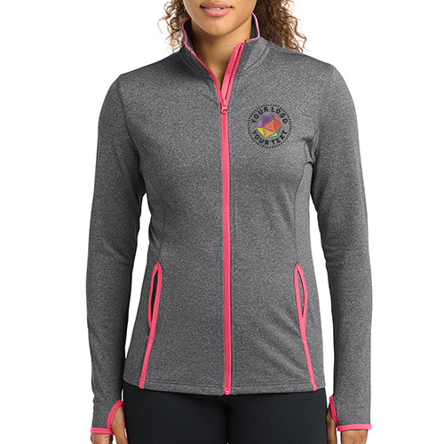 Sport-Tek® Custom Embroidered Women's Sport-Wick® Stretch Contrast Full-Zip Jacket - LST853