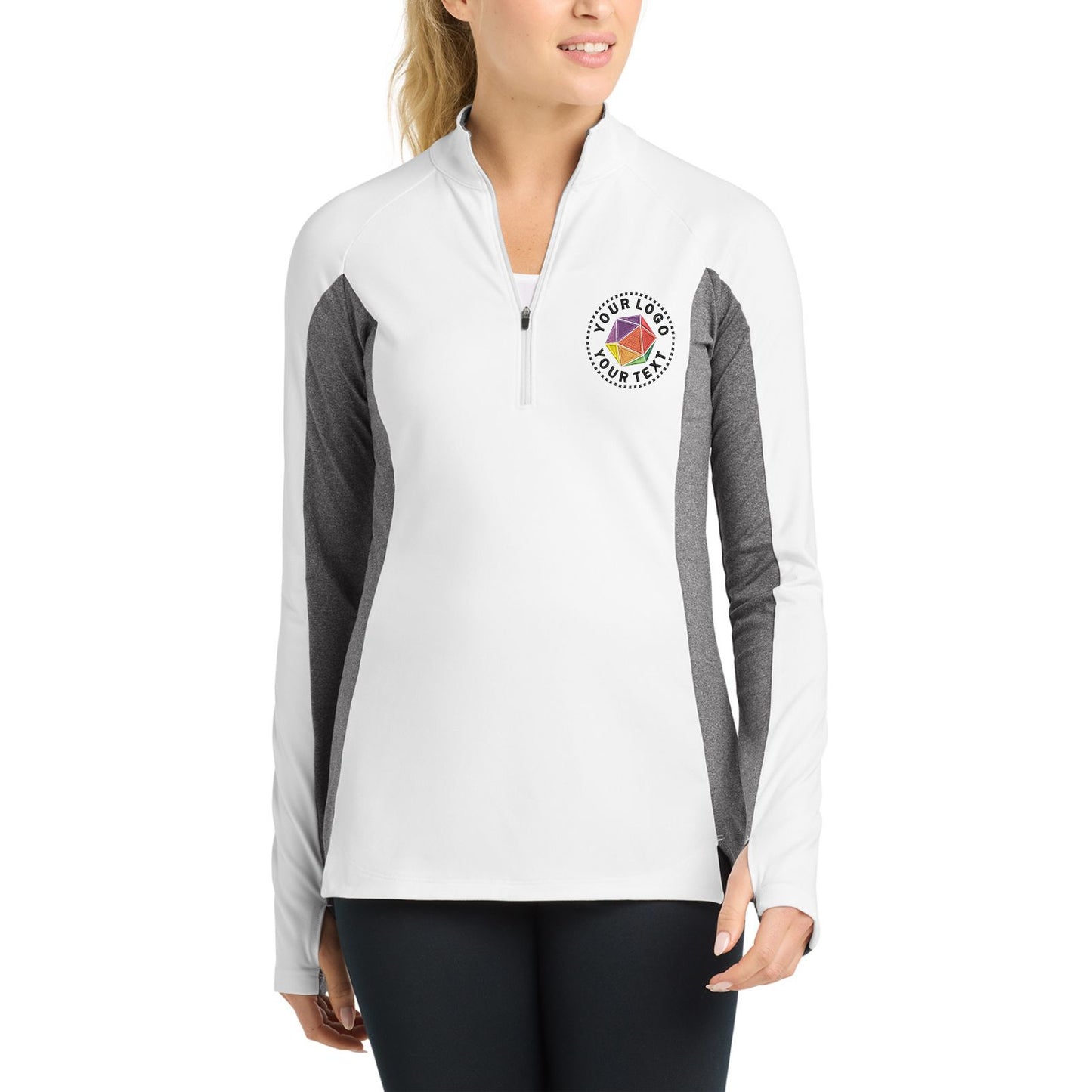 Sport-Tek® Women's Sport-Wick® Stretch Contrast Custom Embroidered 1/4-Zip Pullover - LST854
