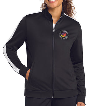 Sport-Tek® Ladies Tricot Sleeve Stripe Custom Embroidered Track Jacket - LST94