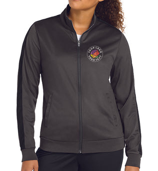 Sport-Tek® Ladies Tricot Sleeve Stripe Custom Embroidered Track Jacket - LST94