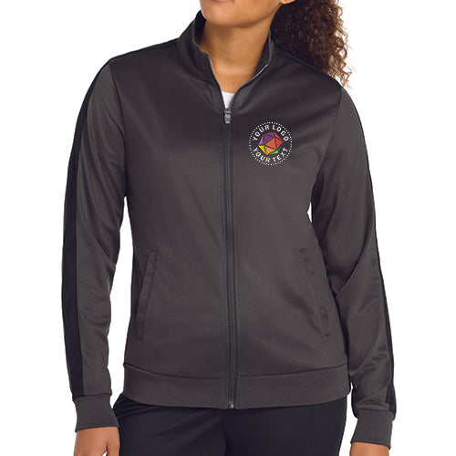 Sport-Tek® Ladies Tricot Sleeve Stripe Custom Embroidered Track Jacket - LST94