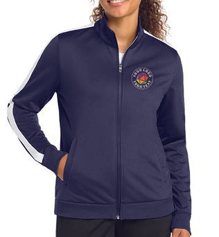 Sport-Tek® Ladies Tricot Sleeve Stripe Custom Embroidered Track Jacket - LST94