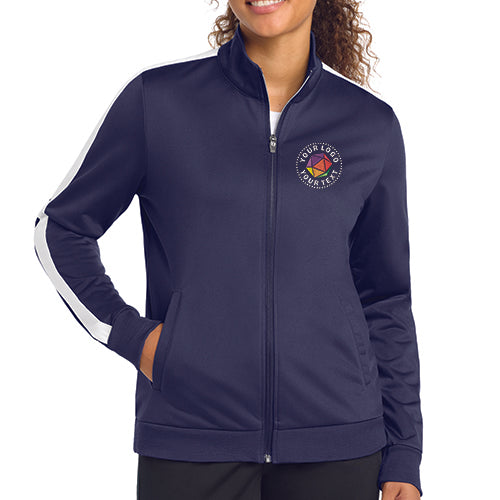 Sport-Tek® Ladies Tricot Sleeve Stripe Custom Embroidered Track Jacket - LST94