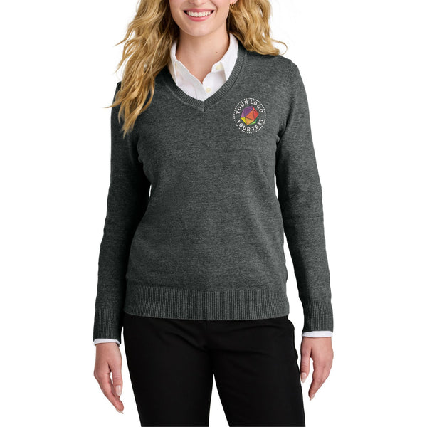 Port Authority® Custom Embroidered Women’s Easy Care V-Neck Sweater - LSW2850