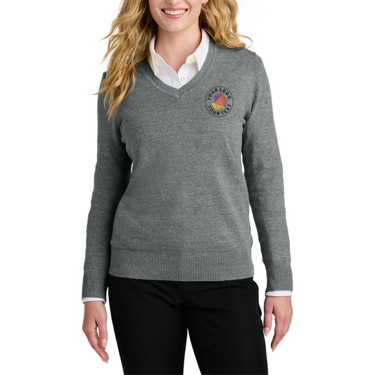 Port Authority® Custom Embroidered Women’s Easy Care V-Neck Sweater - LSW2850