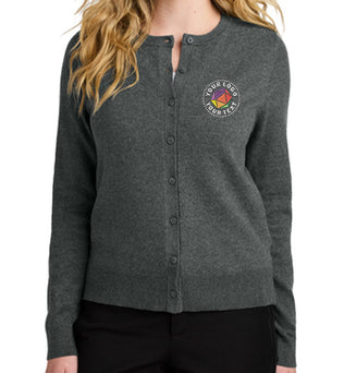 Port Authority® Custom Embroidered Women’s Easy Care Crewneck Cardigan Sweater - LSW2870