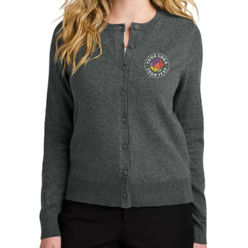 Port Authority® Custom Embroidered Women’s Easy Care Crewneck Cardigan Sweater - LSW2870