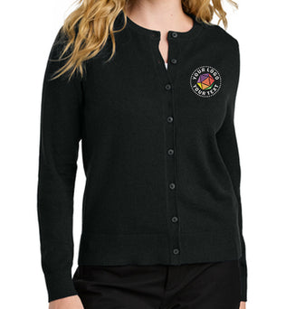Port Authority® Custom Embroidered Women’s Easy Care Crewneck Cardigan Sweater - LSW2870