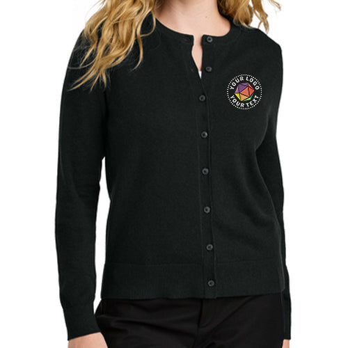 Port Authority® Custom Embroidered Women’s Easy Care Crewneck Cardigan Sweater - LSW2870