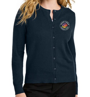 Port Authority® Custom Embroidered Women’s Easy Care Crewneck Cardigan Sweater - LSW2870