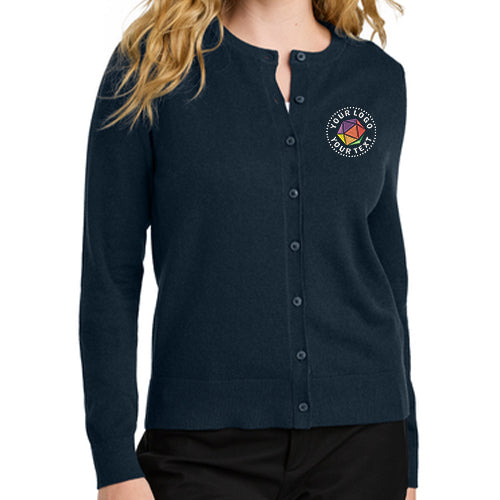 Port Authority® Custom Embroidered Women’s Easy Care Crewneck Cardigan Sweater - LSW2870