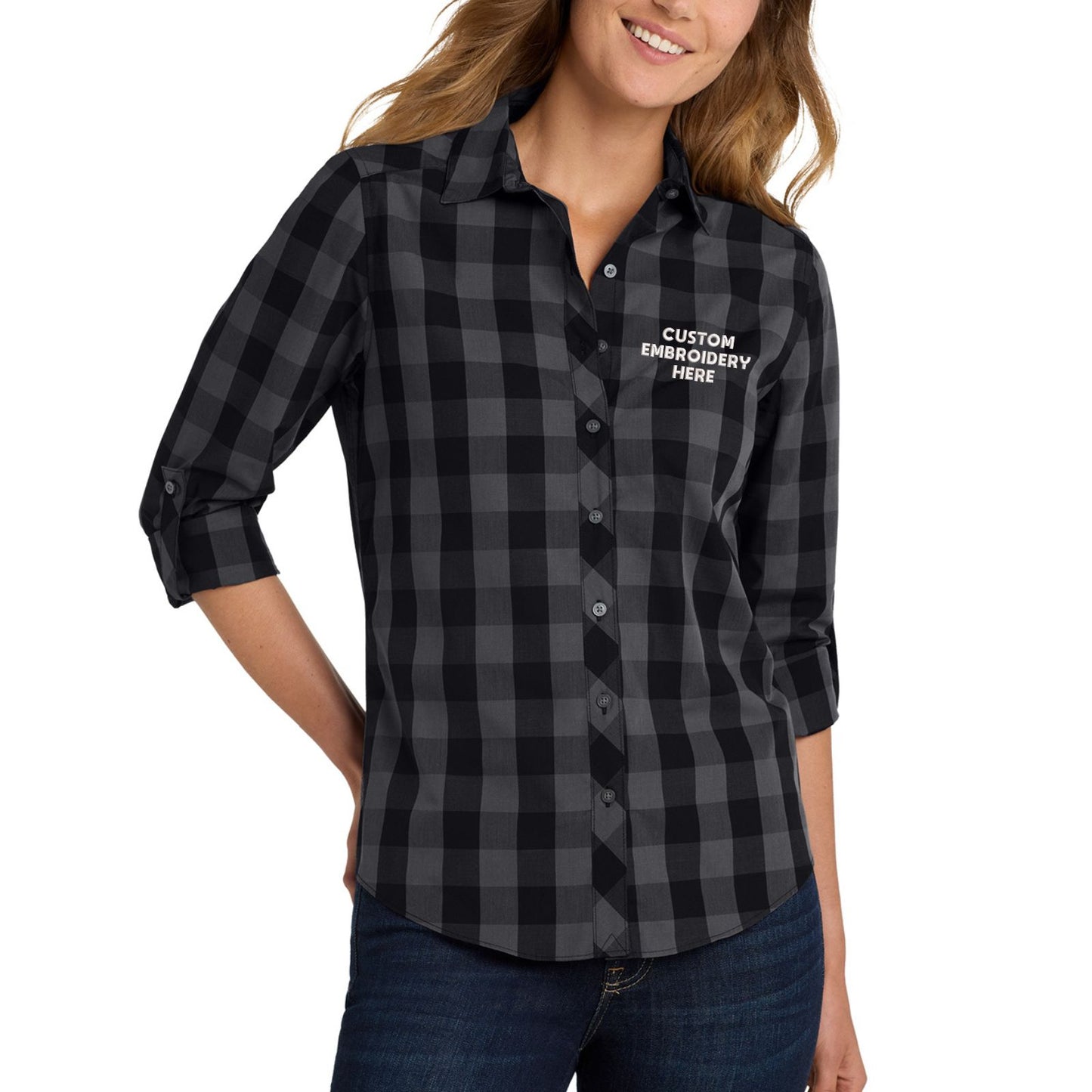 Port Authority® Custom Embroidered  Women's Everyday Plaid Shirt - LW670
