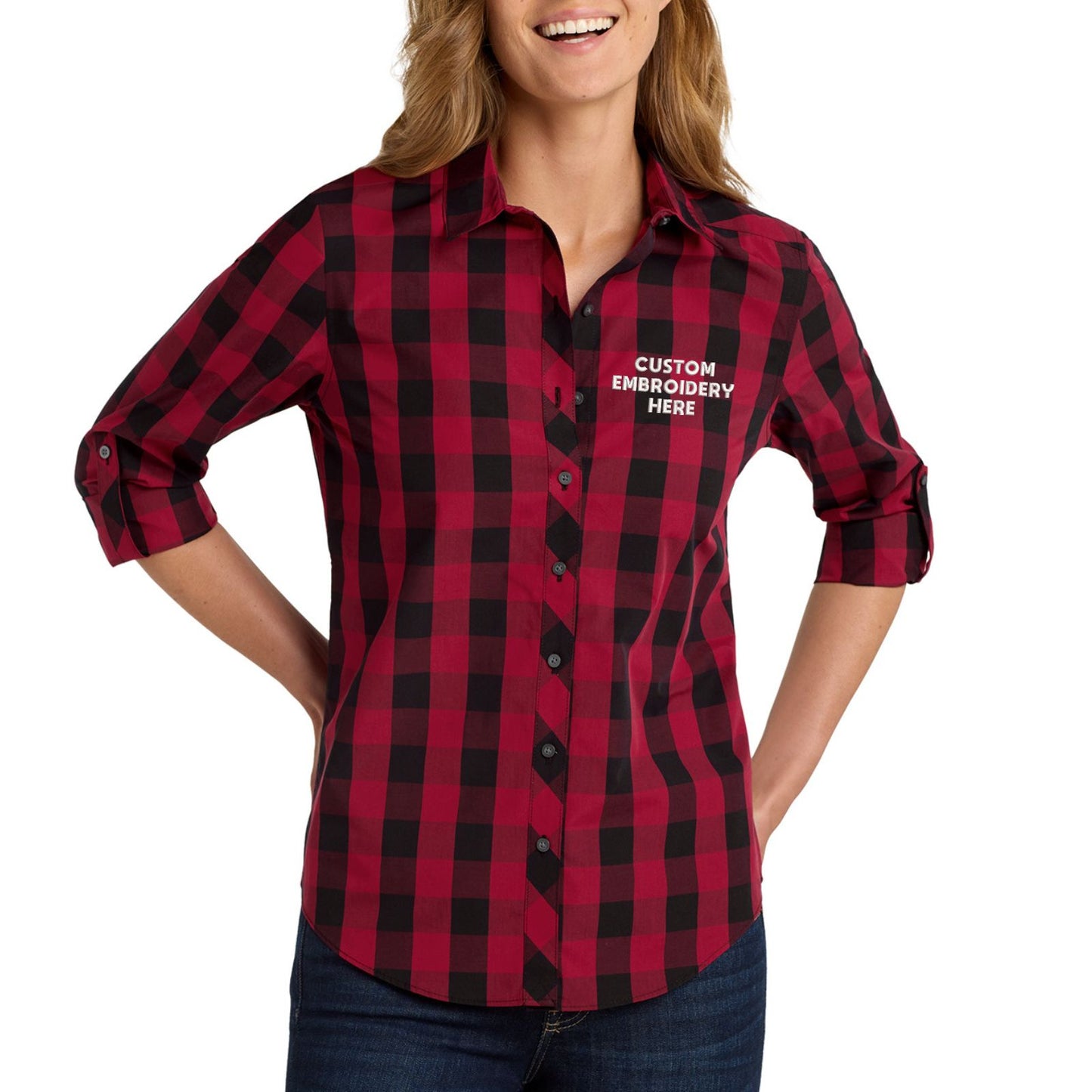 Port Authority® Custom Embroidered  Women's Everyday Plaid Shirt - LW670