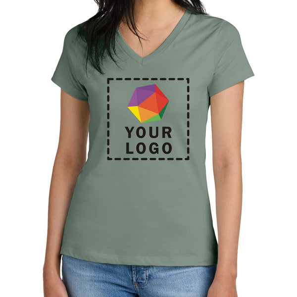 District® Custom Printed Women’s Perfect Weight ® V-Neck Tee - DM1170L