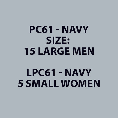 PC61 - Navy Size:  15 large men  LPC61 - Navy 5 small women