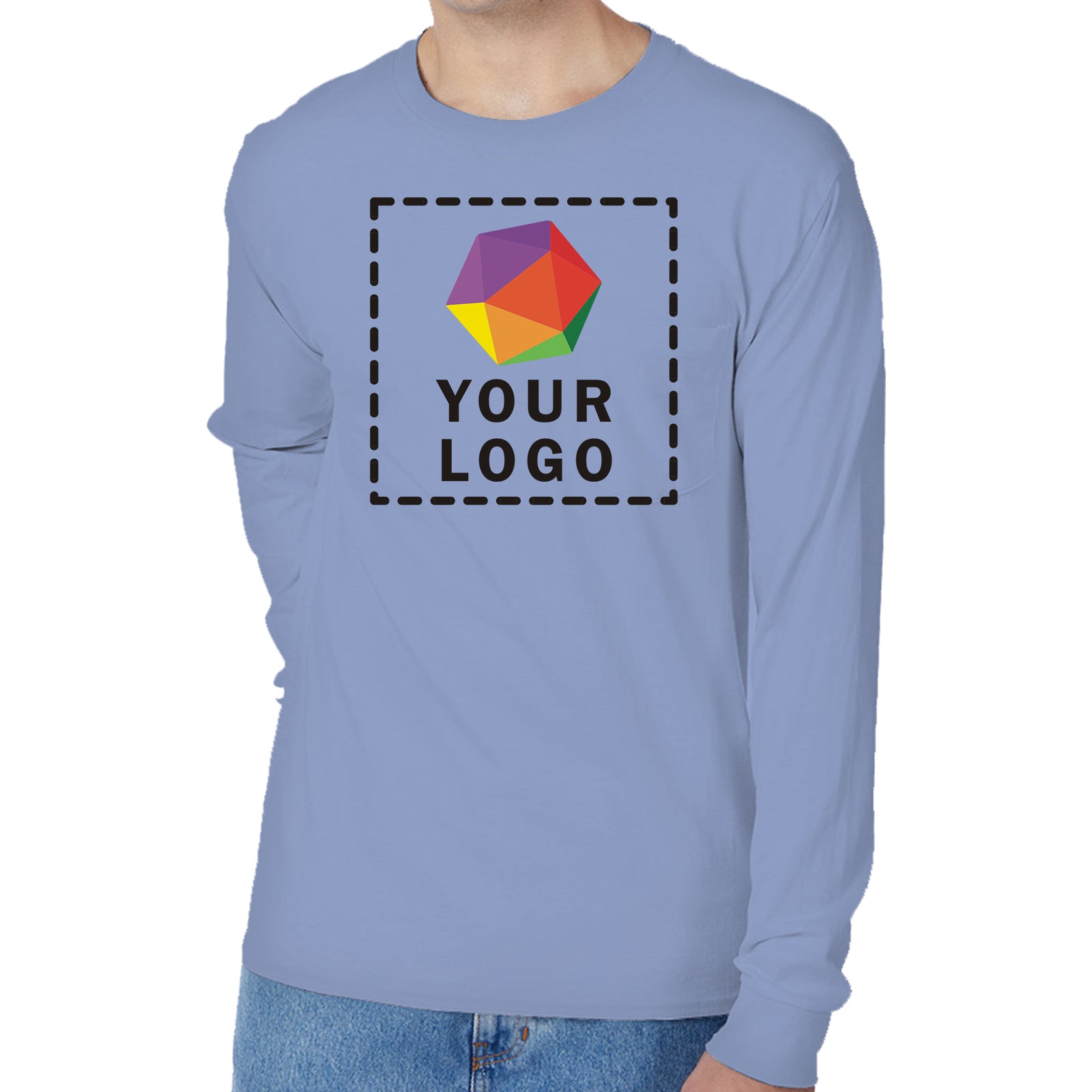 Hanes Men's Authentic-T Long-Sleeve Pocket T-Shirt - 5596