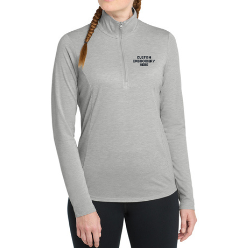Sport-Tek® Custom Embroidered Women's PosiCharge® Tri-Blend Wicking 1/4-Zip Pullover  -  LST407