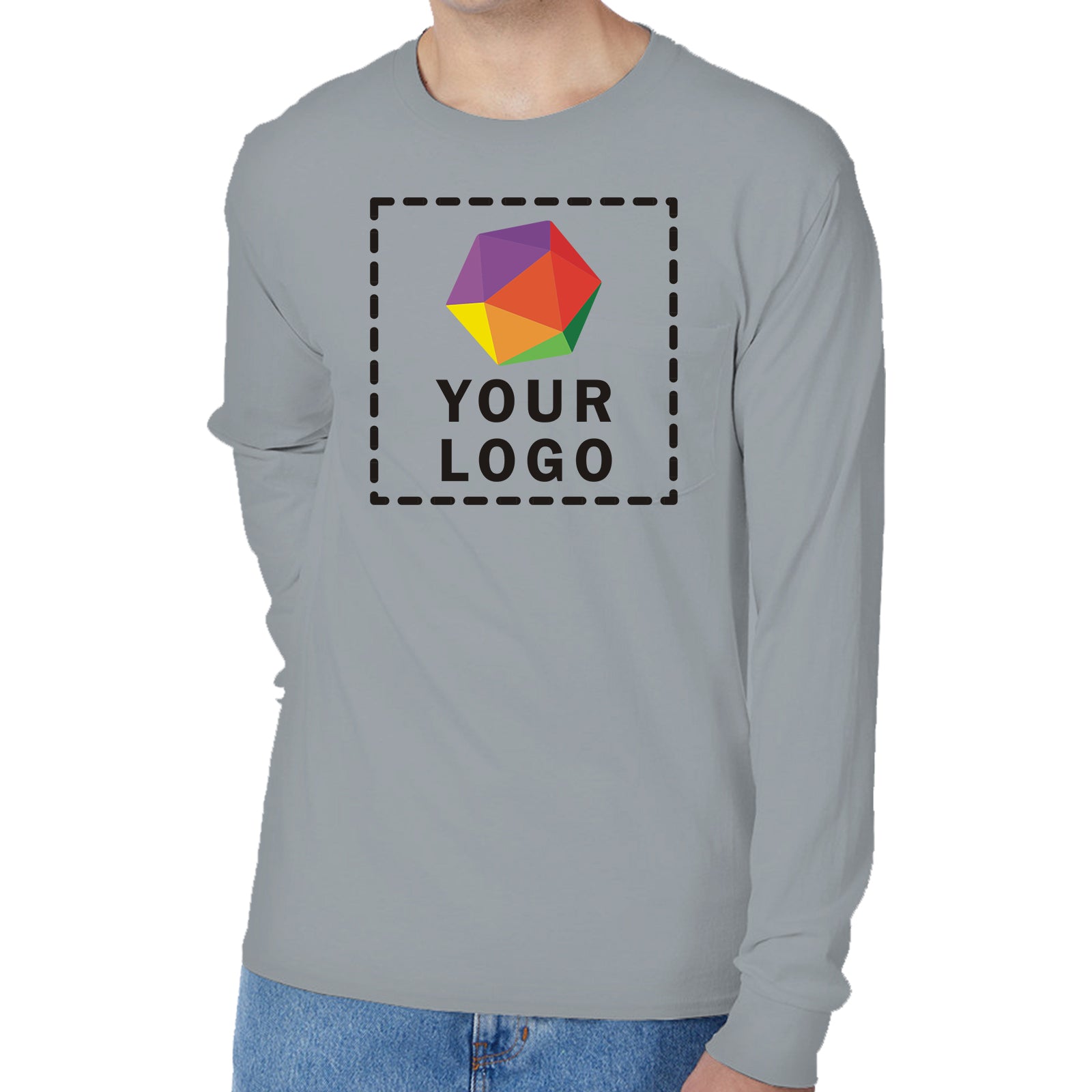 Hanes Men's Authentic-T Long-Sleeve Pocket T-Shirt - 5596