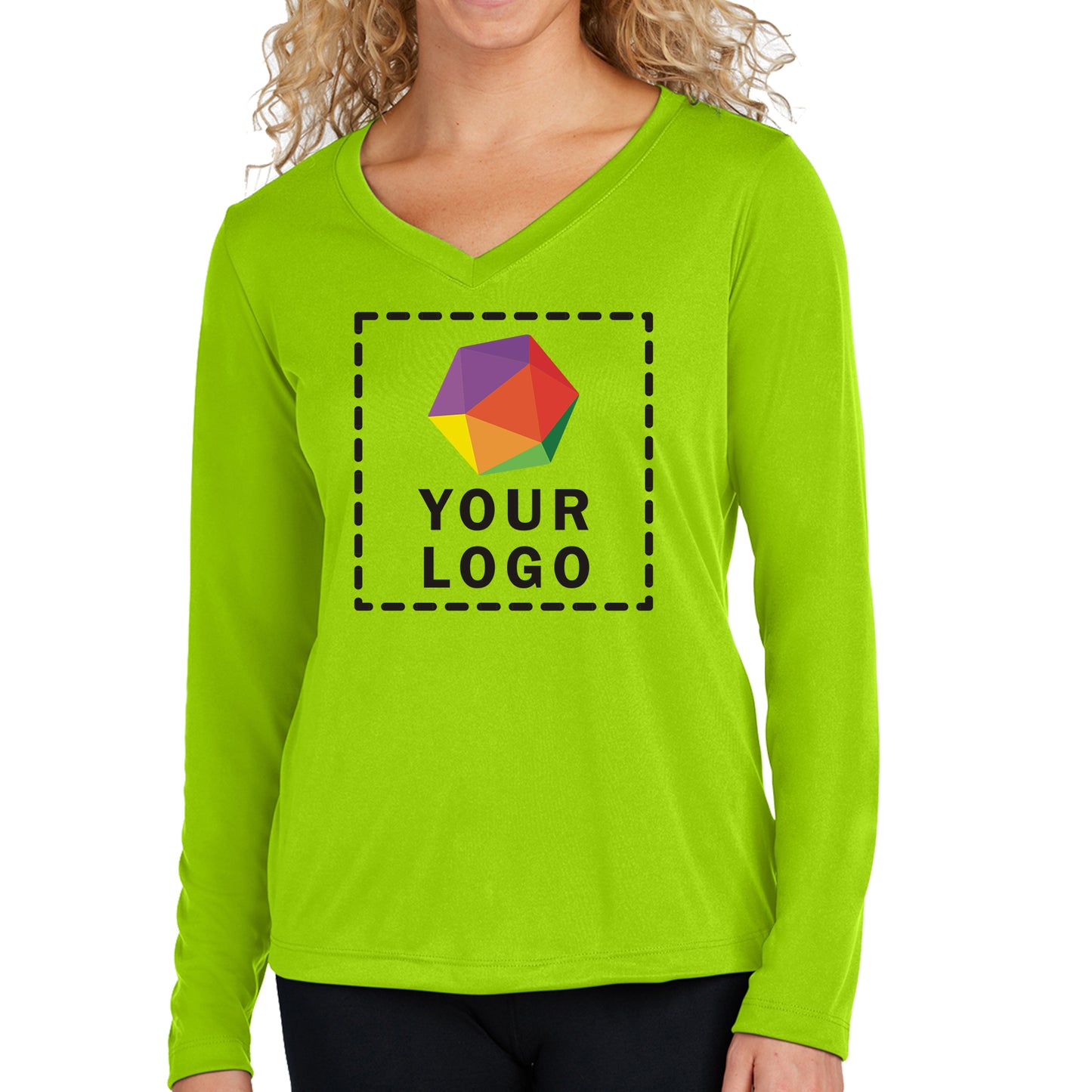 Sport-Tek® Custom Printed Women's Long Sleeve PosiCharge® Competitor™ V-Neck Tee - LST353LS