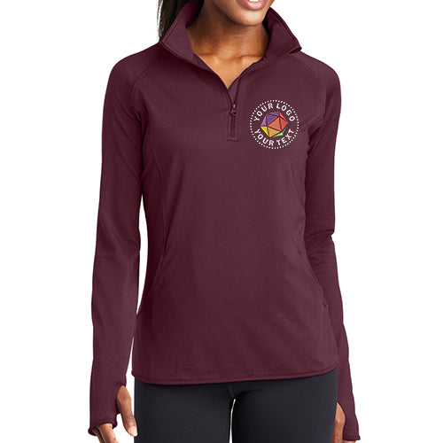 Sport-Tek® Custom Embroidered Women's Sport-Wick® Stretch 1/4-Zip Pullover - LST850