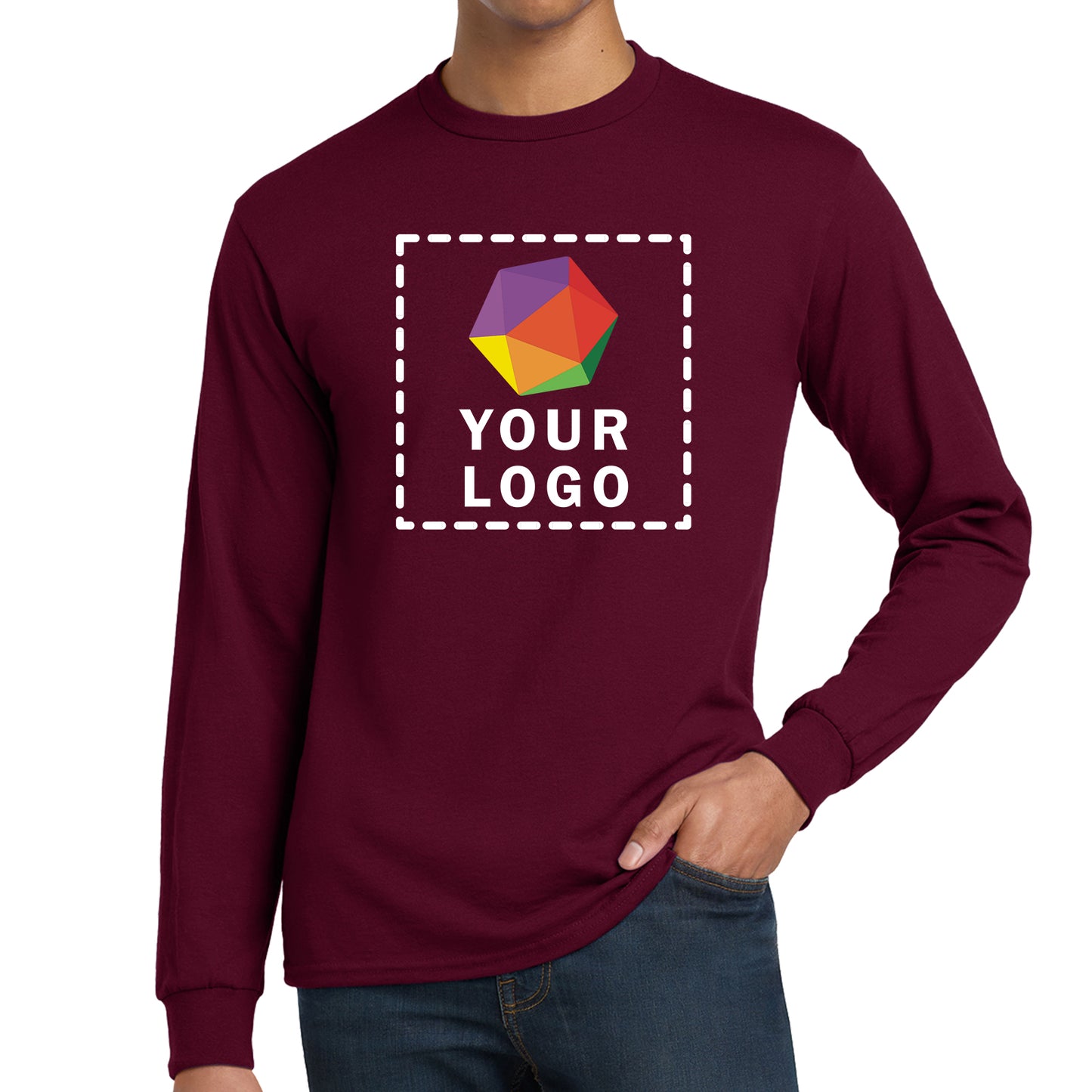 Gildan® Custom Printed DryBlend® 50 Cotton/50 Poly Long Sleeve T-Shirt - 8400