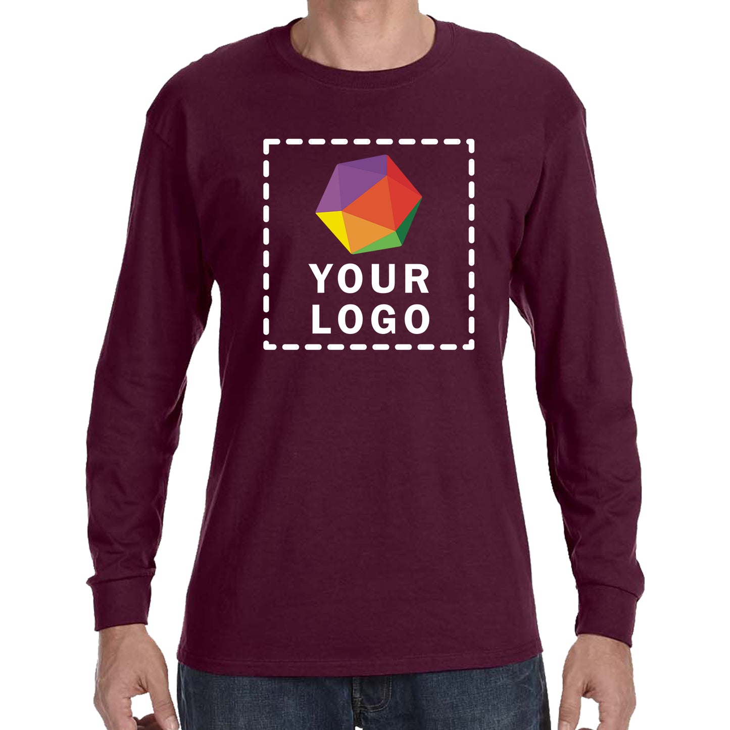 Jerzees® Dri-Power® 50/50 Cotton/Poly Custom Printed Long Sleeve T-Shirt. 29LS