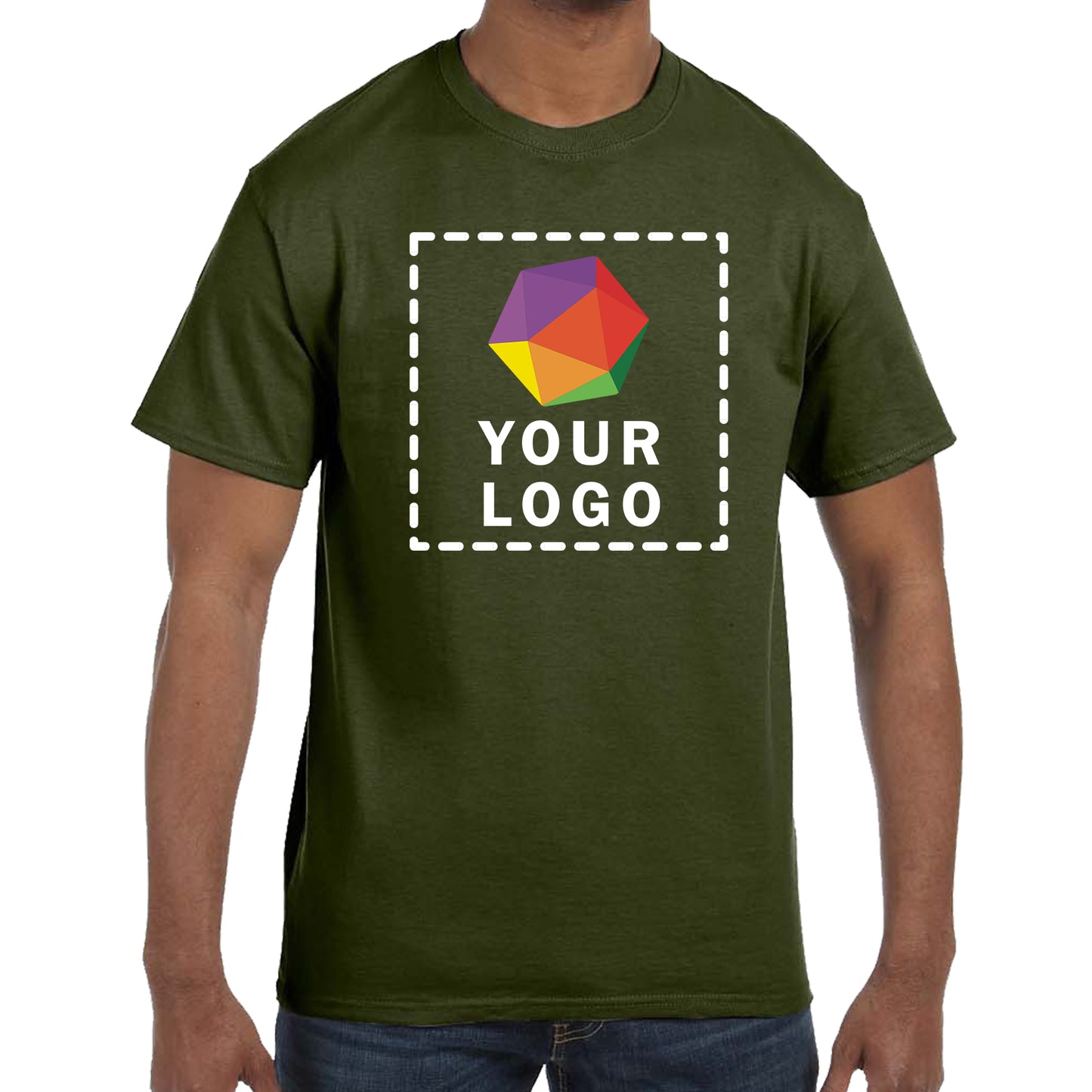 Jerzees® Dri-Power® 50/50 Cotton/Poly Custom Printed T-Shirt. 29M