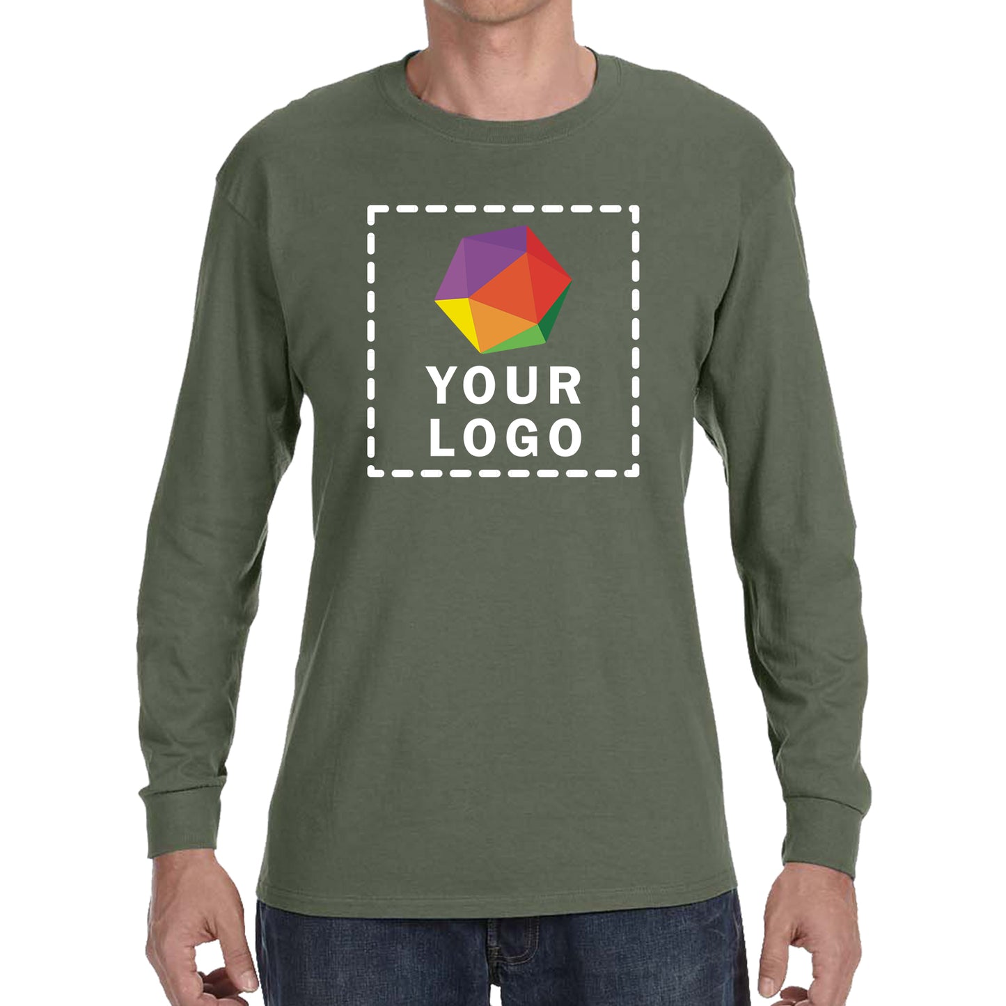 Gildan Custom Printed Adult Heavy Cotton™ Long-Sleeve T-Shirt - G5400