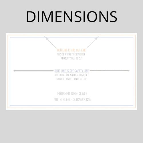 Dual Raised Business Cards - 2"x3.5" (US Standard)