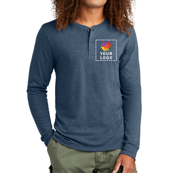 District® Custom Printed Perfect Tri® Long Sleeve Henley - DT145