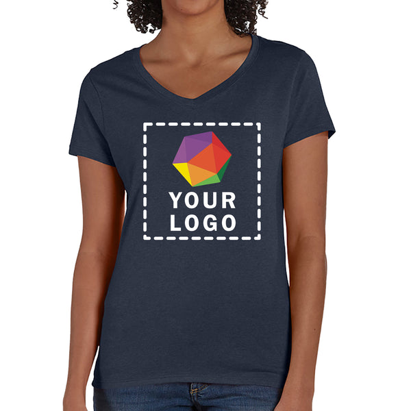 Hanes Ladies' Perfect-T Triblend Custom Printed V-Neck T-shirt - 42VT