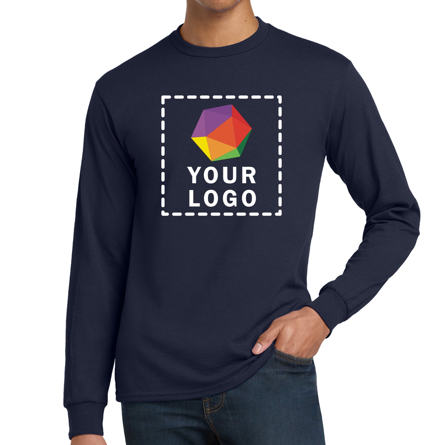 Gildan® Custom Printed DryBlend® 50 Cotton/50 Poly Long Sleeve T-Shirt - 8400