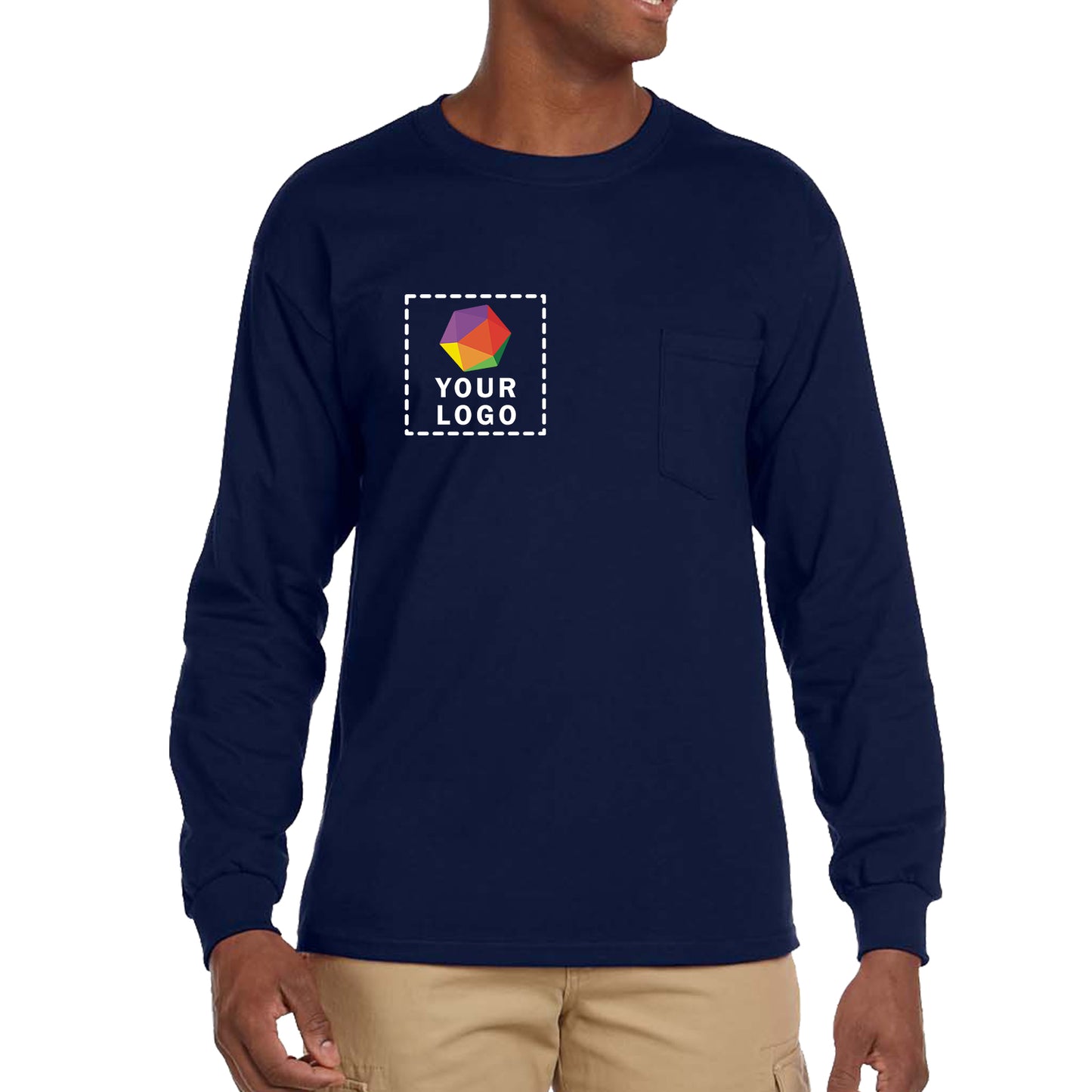 Gildan Custom Printed Adult Ultra Cotton® Long-Sleeve Pocket T-Shirt - G2410