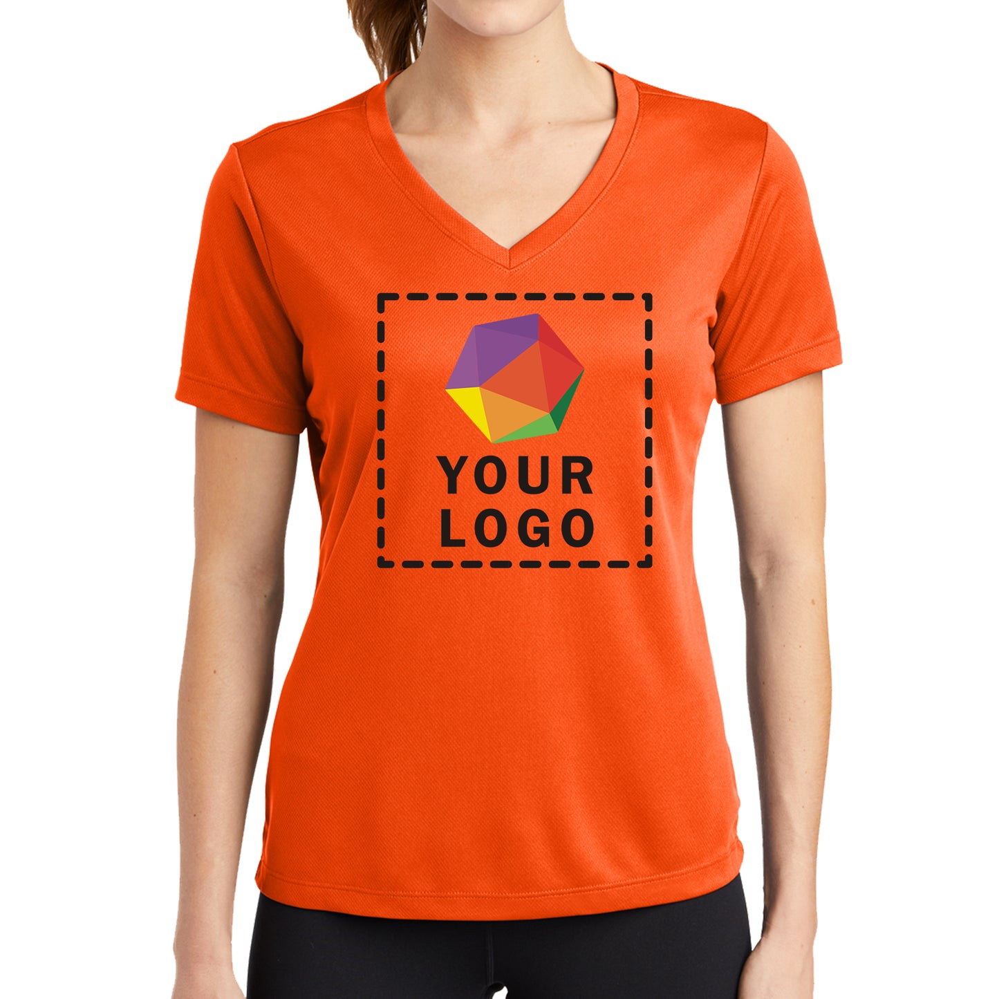 Sport-Tek® Custom Printed Women's PosiCharge® RacerMesh® V-Neck Tee - LST340